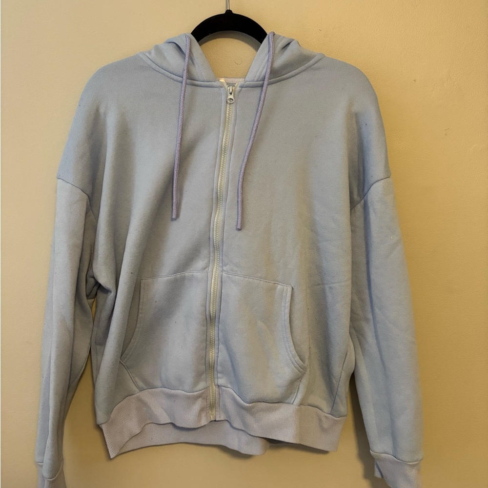 Light Blue Zip-Up Hoodie